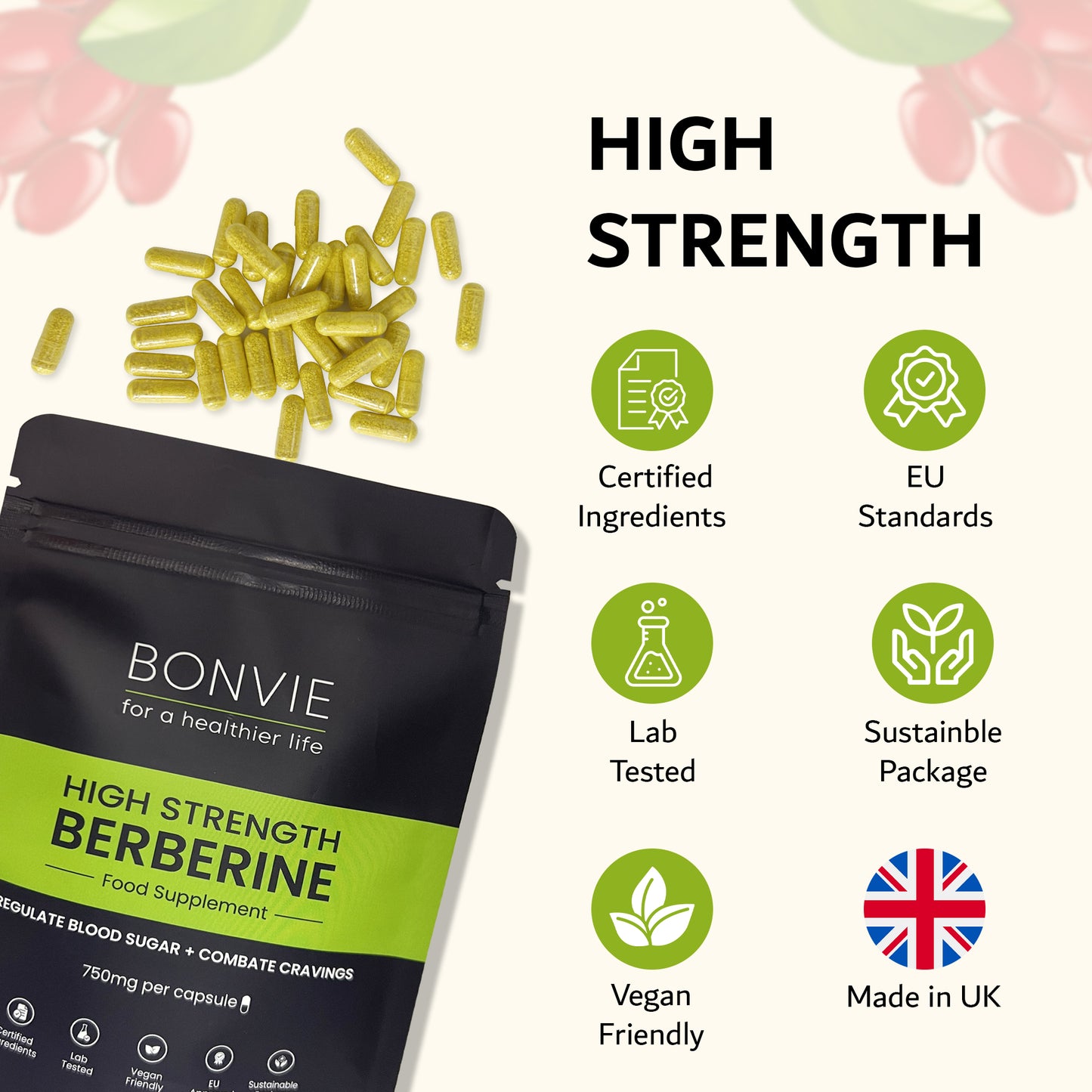 Berberine Food Supplement  Hcl 750mg